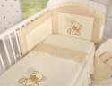 Komplet pościeli dla dzieci 135x100cm z ochraniaczem 3-cz Miś z kokardką kremowy