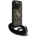 Guess 4G Big Logo Cord Strap Crossbody - Etui do iPhone 16 Pro (brązowy)
