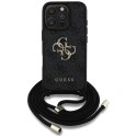 Guess 4G Big Logo Cord Strap Crossbody - Etui do iPhone 16 Pro (czarny)