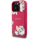 Guess Grained Printed Flower Pattern MagSafe - Etui do iPhone 16 Pro Max (fuksja)