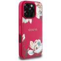 Guess Grained Printed Flower Pattern MagSafe - Etui do iPhone 16 Pro (fuksja)