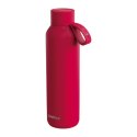 Quokka Solid With Strap - Butelka termiczna ze stali nierdzewnej 630 ml z paskiem (Cherry Red)