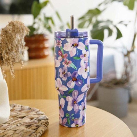 Quokka Stream - Kubek termiczny ze stali nierdzewnej 1200 ml ze słomką (Flower Dusk) Quokka Stream - Kubek termiczny ze stali nierdzewnej 1200 ml ze słomką (Flower Dusk)