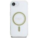 Guess IML Glitter Circle MagSafe - Etui do iPhone 16e (przezroczysty)