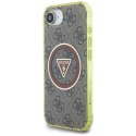 Guess IML Metal Glitter 4G Circle Triangle MagSafe - Etui do iPhone 16e (brązowy)