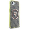 Guess IML Metal Glitter 4G Circle Triangle MagSafe - Etui do iPhone 16e (brązowy)