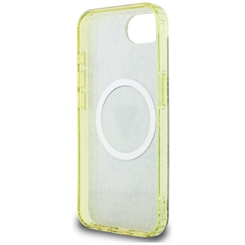 Guess IML Metal Glitter 4G Circle Triangle MagSafe - Etui do iPhone 16e (brązowy) Guess IML Metal Glitter 4G Circle Triangle MagSafe - Etui do iPhone 16e (brązowy)