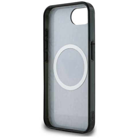 Guess IML Metal Glitter 4G Circle Triangle MagSafe - Etui do iPhone 16e (czarny) Guess IML Metal Glitter 4G Circle Triangle MagSafe - Etui do iPhone 16e (czarny)