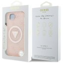 Guess IML Metal Glitter 4G Circle Triangle MagSafe - Etui do iPhone 16e (różowy)