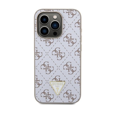 Guess 4G Triangle Metal Logo - Etui iPhone 15 Pro Max (biały) Guess 4G Triangle Metal Logo - Etui iPhone 15 Pro Max (biały)