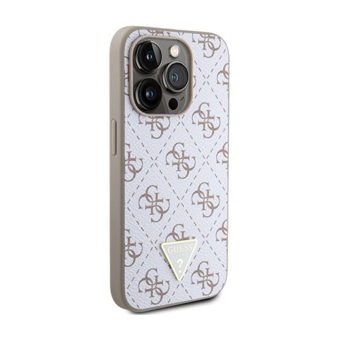 Guess 4G Triangle Metal Logo - Etui iPhone 15 Pro Max (biały) Guess 4G Triangle Metal Logo - Etui iPhone 15 Pro Max (biały)