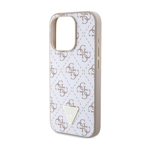 Guess 4G Triangle Metal Logo - Etui iPhone 15 Pro Max (biały) Guess 4G Triangle Metal Logo - Etui iPhone 15 Pro Max (biały)