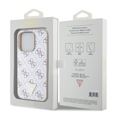 Guess 4G Triangle Metal Logo - Etui iPhone 15 Pro Max (biały) Guess 4G Triangle Metal Logo - Etui iPhone 15 Pro Max (biały)