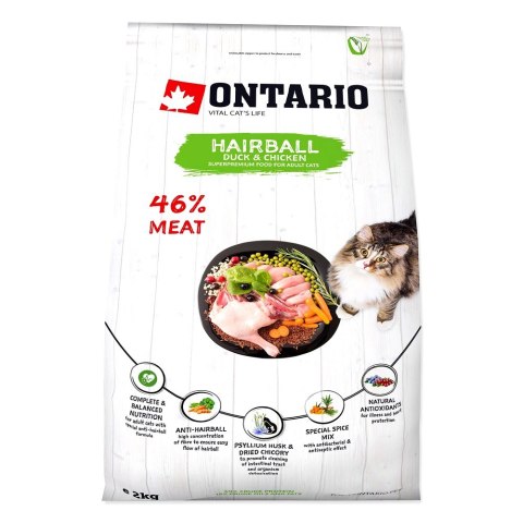 ONTARIO Cat Hairball 2kg/ Pokarm dla kotów odkłaczający (213-10125) ONTARIO Cat Hairball 2kg/ Pokarm dla kotów odkłaczający (213-10125)