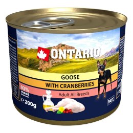 ONTARIO konserwa dla psów Gęś, żurawina, mniszek lekarski, olej lniany 200g (214-2011)