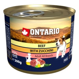ONTARIO konserwa dla psów Wołowina, Cukinia, Mniszek lekarski i olej lniany 200g (214-2006)