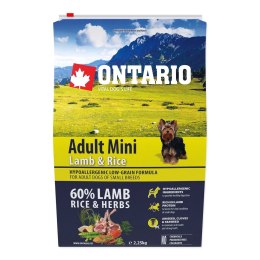 Ontario Adult Mini Lamb & Rice 2,25kg / Dla dorosłych psów małych ras Jagnięcina z ryżem 2,25kg (214-10595)