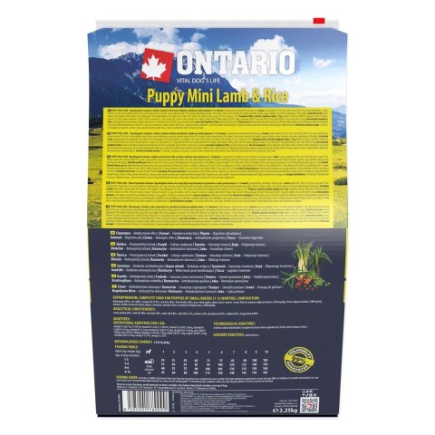 Ontario Puppy Mini Lamb & Rice 2,25kg / Dla szczeniąt małych ras z Jagnięciną i ryżem 2,25kg (214-10195) Ontario Puppy Mini Lamb & Rice 2,25kg / Dla szczeniąt małych ras z Jagnięciną i ryżem 2,25kg (214-10195)