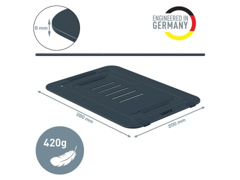 Ultrapłaska aluminiowa podstawka pod laptopa Leitz Ergo z regulacją wysokości 63460089 Ultrapłaska aluminiowa podstawka pod laptopa Leitz Ergo z regulacją wysokości 63460089