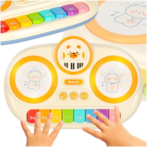 Pianinko organki interaktywne dla dzieci edukacyjne beżowe Pianinko organki interaktywne dla dzieci edukacyjne beżowe
