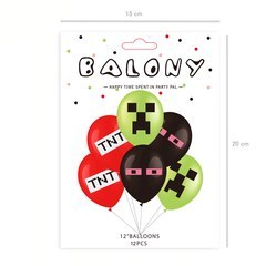 Zestaw Balonów z nadrukiem Minecraft, 30cm, 12 szt. Zestaw Balonów z nadrukiem Minecraft, 30cm, 12 szt.
