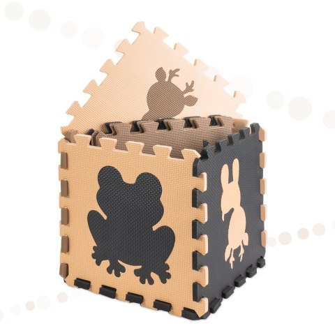 Mata edukacyjna piankowa puzzle brązowa 85 x 85 cm 9 elementów Mata edukacyjna piankowa puzzle brązowa 85 x 85 cm 9 elementów