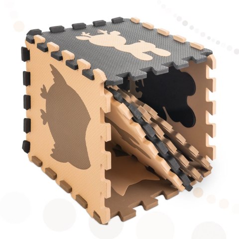 Mata edukacyjna piankowa puzzle brązowa 85 x 85 cm 9 elementów Mata edukacyjna piankowa puzzle brązowa 85 x 85 cm 9 elementów