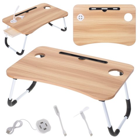 Stolik pod laptopa składany do łóżka podstawka USB Stolik pod laptopa składany do łóżka podstawka USB