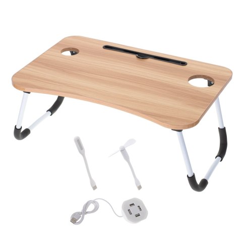 Stolik pod laptopa składany do łóżka podstawka USB Stolik pod laptopa składany do łóżka podstawka USB