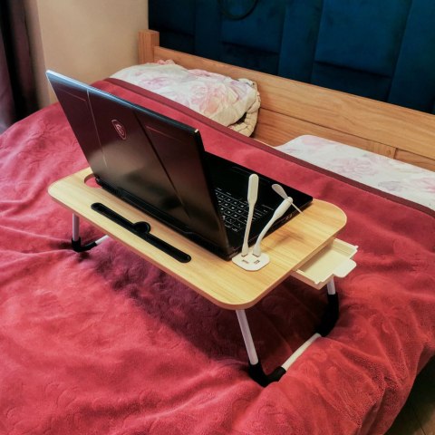 Stolik pod laptopa składany do łóżka podstawka USB Stolik pod laptopa składany do łóżka podstawka USB