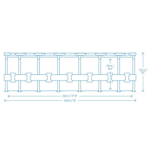 Basen ogrodowy stelażowy 549 x 132 cm 11w1 Bestway 561KC Basen ogrodowy stelażowy 549 x 132 cm 11w1 Bestway 561KC