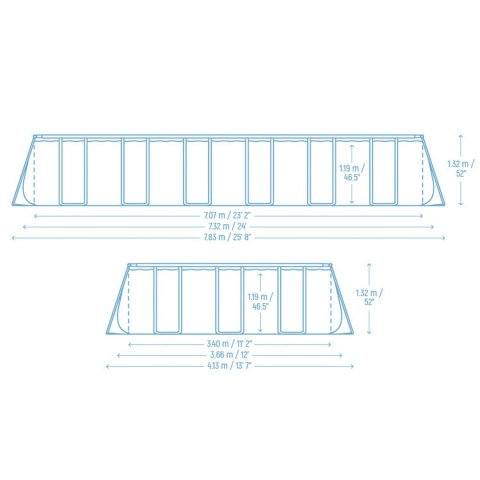 Basen stelażowy ogrodowy 732 x 366 x 132 cm 11w1 Bestway 561KG Basen stelażowy ogrodowy 732 x 366 x 132 cm 11w1 Bestway 561KG