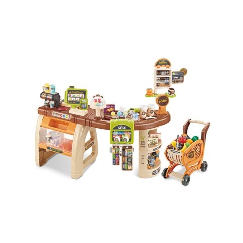 WOOPIE Sklep Supermarket Wózek Kasa Ruchome Elementy + 65 akc. WOOPIE Sklep Supermarket Wózek Kasa Ruchome Elementy + 65 akc.