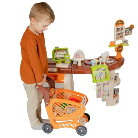WOOPIE Sklep Supermarket Wózek Kasa Ruchome Elementy + 65 akc. WOOPIE Sklep Supermarket Wózek Kasa Ruchome Elementy + 65 akc.