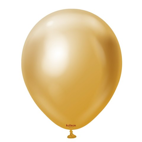 Balony lateksowe Kalisan Mirror Gold złote, 30cm, 50szt.
