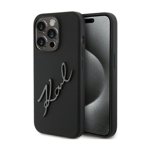 Karl Lagerfeld Silicone Karl Script - Etui iPhone 15 Pro (czarny) Karl Lagerfeld Silicone Karl Script - Etui iPhone 15 Pro (czarny)