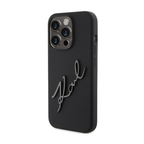 Karl Lagerfeld Silicone Karl Script - Etui iPhone 15 Pro (czarny) Karl Lagerfeld Silicone Karl Script - Etui iPhone 15 Pro (czarny)