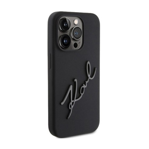 Karl Lagerfeld Silicone Karl Script - Etui iPhone 15 Pro (czarny) Karl Lagerfeld Silicone Karl Script - Etui iPhone 15 Pro (czarny)