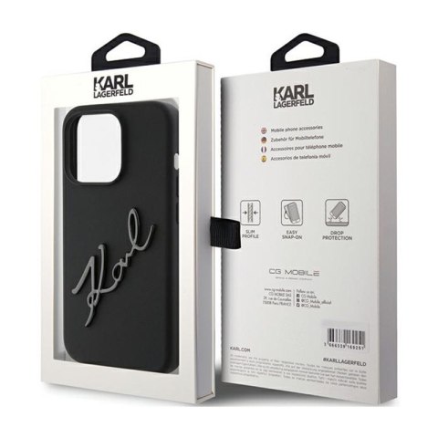 Karl Lagerfeld Silicone Karl Script - Etui iPhone 15 Pro (czarny) Karl Lagerfeld Silicone Karl Script - Etui iPhone 15 Pro (czarny)