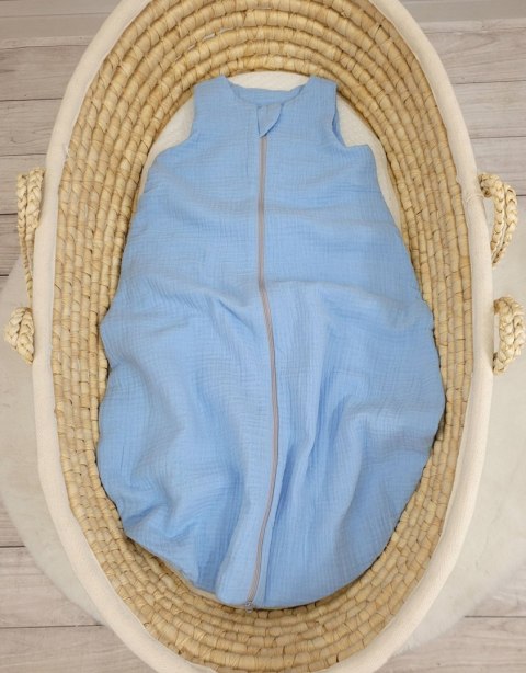 Muślinowy śpiworek dla dzieci zaokrąglony BABY 6-12 mcy TOG 1.0 - blue Muślinowy śpiworek dla dzieci zaokrąglony BABY 6-12 mcy TOG 1.0 - blue