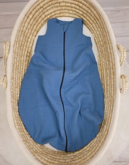 Muślinowy śpiworek dla dzieci zaokrąglony BABY 6-12 mcy TOG 1.0 - brudny niebieski