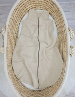 Muślinowy śpiworek dla dzieci zaokrąglony BABY 6-12 mcy TOG 1.0 - cream
