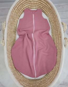 Muślinowy śpiworek dla dzieci zaokrąglony BABY 6-12 mcy TOG 1.0 - róż retro