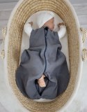 Muślinowy śpiworek dla dzieci zaokrąglony NEWBORN 0-6 mcy TOG 1.0 - antracyt