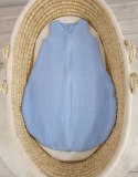 Muślinowy śpiworek dla dzieci zaokrąglony NEWBORN 0-6 mcy TOG 1.0 - blue
