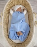 Muślinowy śpiworek dla dzieci zaokrąglony NEWBORN 0-6 mcy TOG 1.0 - blue