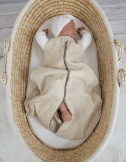 Muślinowy śpiworek dla dzieci zaokrąglony NEWBORN 0-6 mcy TOG 1.0 - cream