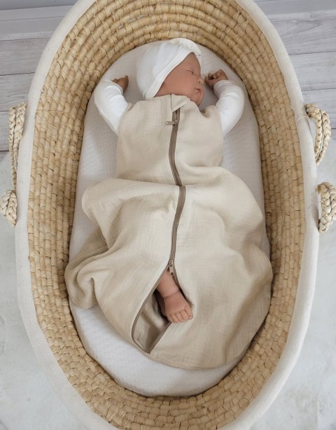 Muślinowy śpiworek dla dzieci zaokrąglony NEWBORN 0-6 mcy TOG 1.0 - cream Muślinowy śpiworek dla dzieci zaokrąglony NEWBORN 0-6 mcy TOG 1.0 - cream