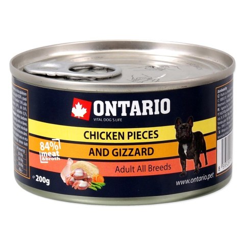 ONTARIO pierś z kurczaka z żołądkami 200g puszka dla psa (214-2002) ONTARIO pierś z kurczaka z żołądkami 200g puszka dla psa (214-2002)