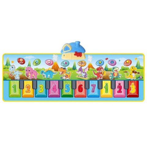 WOOPIE Mata Muzyczna XXL Dinusie 2w1 Pianinko 8 Melodii 110cm WOOPIE Mata Muzyczna XXL Dinusie 2w1 Pianinko 8 Melodii 110cm